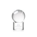 Baseball Globe on Round Base Crystal Trophy