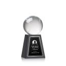 Baseball Globe on Tall Marble Base Crystal Trophy