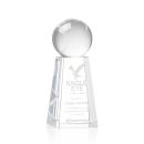 Baseball Globe on Tall Base Crystal Trophy