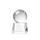Baseball Globe on Small Base Crystal Trophy