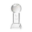 Baseball on Tower Base Clear Globe Crystal Trophy
