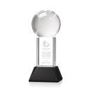 Baseball on Tower Base Black Globe Crystal Trophy