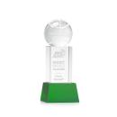 Basketball on Belcroft Base Green Globe Crystal Trophy