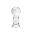 Basketball Globe on Pedestal Base Crystal Trophy