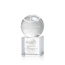 Basketball Globe on Square Base Crystal Trophy