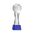 Basketball on Saldana Base Blue Globe Crystal Trophy