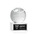 Basketball Globe on Plated Base Crystal Trophy