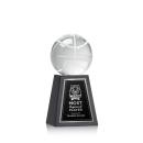 Basketball Globe on Tall Marble Base Crystal Trophy