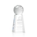 Basketball Globe on Tall Base Crystal Trophy
