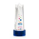 Hurst Full Color on Round Blue Obelisk Crystal Trophy