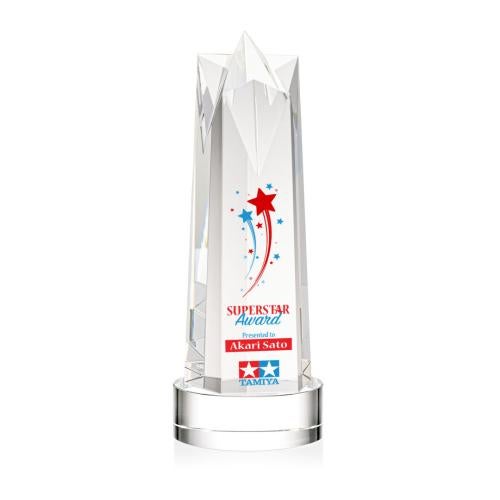 Awards and Plaques - Crystal Trophies - Hurst Full Color on Lockwood Clear Obelisk Crystal Trophy