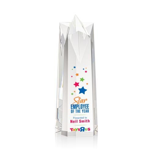Awards and Plaques - Custom Trophies - Hurst Star Full Color Obelisk Crystal Trophy