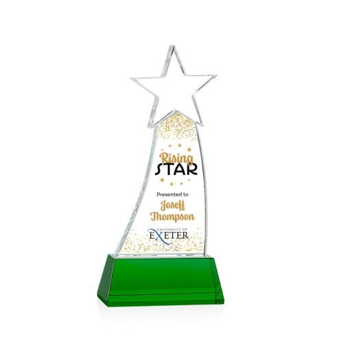Awards and Plaques - Crystal Trophies - Manolita Full Color Green Crystal Trophy
