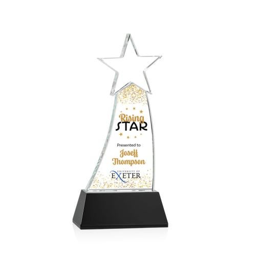 Awards and Plaques - Crystal Trophies - Manolita Full Color Black Crystal Trophy