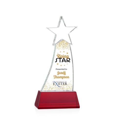 Awards and Plaques - Crystal Trophies - Manolita Full Color Red Crystal Trophy
