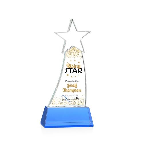 Awards and Plaques - Crystal Trophies - Manolita Full Color Sky Blue Crystal Trophy