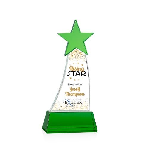 Awards and Plaques - Crystal Trophies - Manolita Full Color Green/Green Crystal Trophy