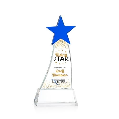 Awards and Plaques - Crystal Trophies - Manolita Full Color Blue/Clear Crystal Trophy