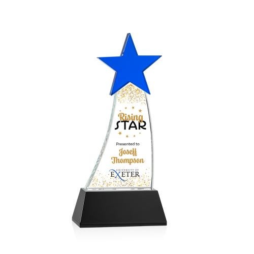 Awards and Plaques - Crystal Trophies - Manolita Full Color Blue/Black Crystal Trophy