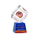 Klein Full Color on Small Base Blue Square / Cube Crystal Trophy