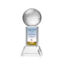 Golf Ball Full Color on Tower Clear Globe Crystal Trophy