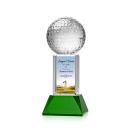 Golf Ball Full Color on Tower Green Globe Crystal Trophy