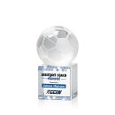 Soccer Ball Full Color Globe on Square Crystal Trophy