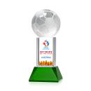 Soccer Ball Full Color on Tower Green Globe Crystal Trophy