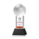 Soccer Ball Full Color on Tower Black Globe Crystal Trophy