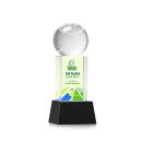 Tennis Ball Full Color on Belcroft Black Globe Crystal Trophy