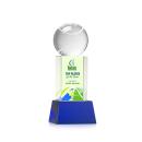 Tennis Ball Full Color on Belcroft Blue Globe Crystal Trophy