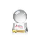 Tennis Ball Full Color Globe on Small Crystal Trophy
