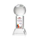Tennis Ball Full Color on Tower Clear Globe Crystal Trophy