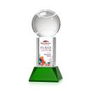Tennis Ball Full Color on Tower Green Globe Crystal Trophy