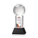 Tennis Ball Full Color on Tower Black Globe Crystal Trophy