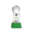 Baseball Full Color on Belcroft Green Globe Crystal Trophy