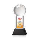 Baseball Full Color on Tower Black Globe Crystal Trophy