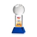 Baseball Full Color on Tower Blue Globe Crystal Trophy