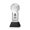 Basketball Full Color on Tower Black Globe Crystal Trophy