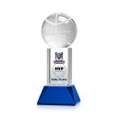 Basketball Full Color on Tower Blue Globe Crystal Trophy