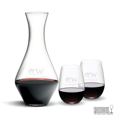 Custom Barware Glasses - Carafes - RIEDEL Merlot Decanter & Stemless Wine Set