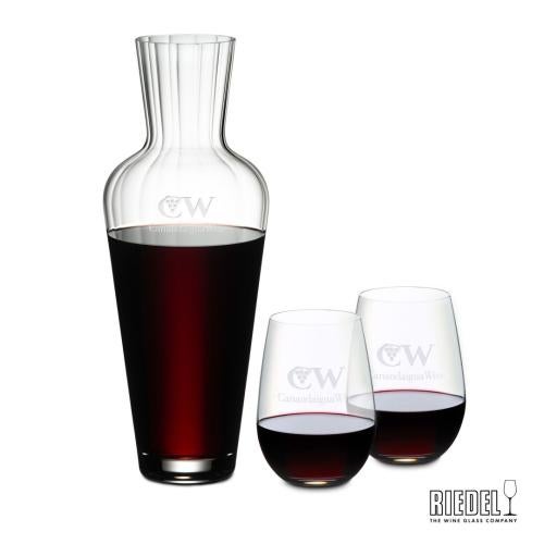 Custom Barware Glasses - Carafes - RIEDEL Mosel Decanter & Stemless Wine Set
