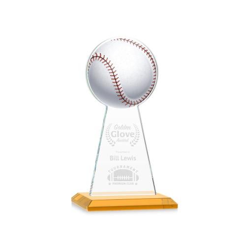 Awards and Plaques - Crystal Trophies - Edenwood Baseball Amber Towers Crystal Trophy