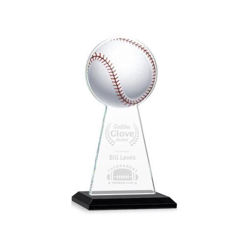 Awards and Plaques - Crystal Trophies - Edenwood Baseball Black Towers Crystal Trophy