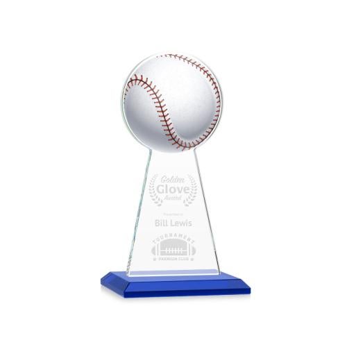 Awards and Plaques - Crystal Trophies - Edenwood Baseball Blue Towers Crystal Trophy