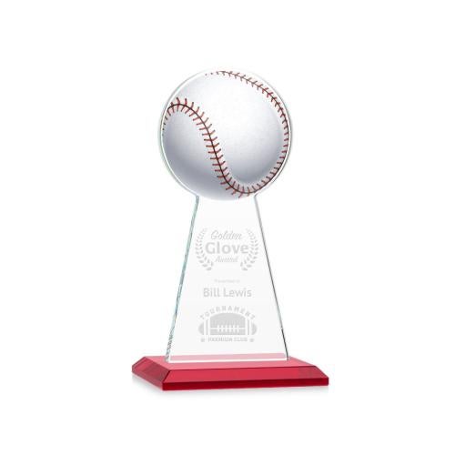Awards and Plaques - Crystal Trophies - Edenwood Baseball Red Towers Crystal Trophy