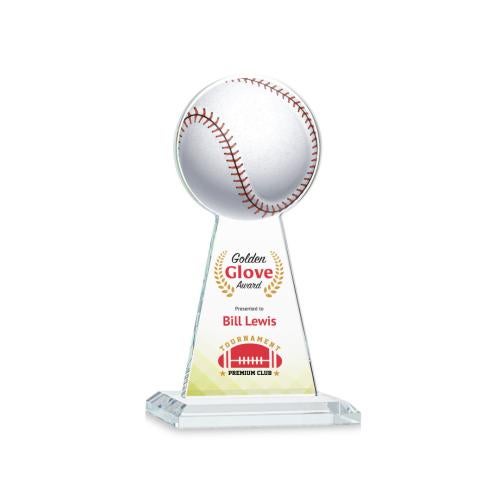 Awards and Plaques - Crystal Trophies - Edenwood Baseball Full Color Clear Towers Crystal Trophy