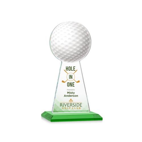 Awards and Plaques - Crystal Trophies - Edenwood Golf Full Color Green Towers Crystal Trophy