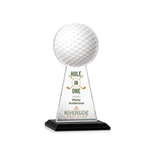 Awards and Plaques - Crystal Trophies - Edenwood Golf Full Color Black Towers Crystal Trophy