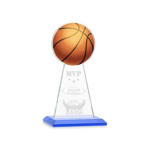 Awards and Plaques - Crystal Trophies - Edenwood Basketball Sky Blue Towers Crystal Trophy